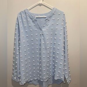 Women's Blue Swiss Dot Top